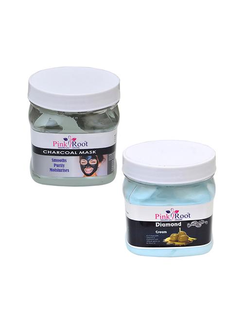pink root charcoal mask 500gm with diamond cream 500gm - 16451931 - Very Small Image - 1