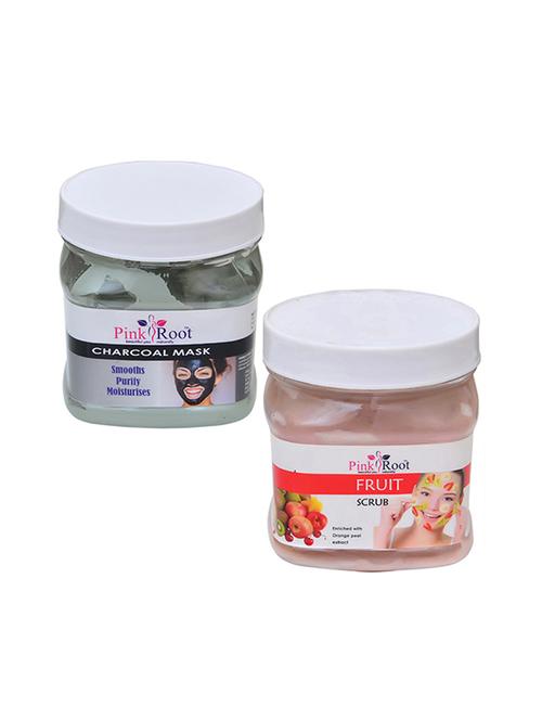 pink root charcoal mask 500gm with fruit scrub 500gm - 16451940 - Very Small Image - 1