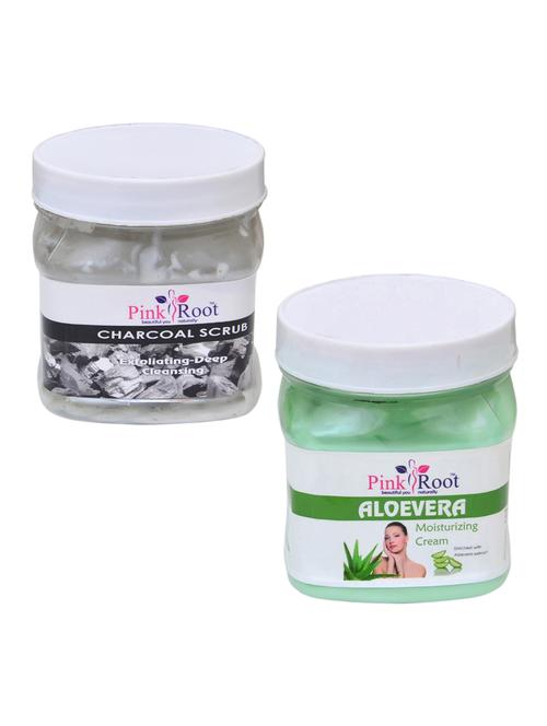 pink root charcoal scrub 500gm with aloevera cream 500gm - 16451965 - Very Small Image - 1