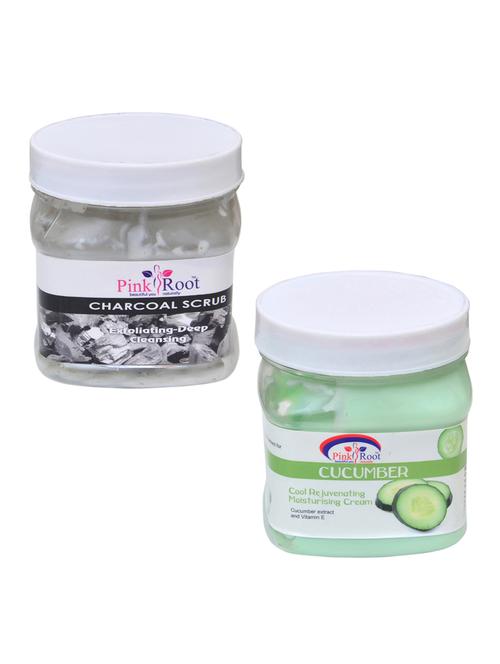 pink root charcoal scrub 500gm with cucumber cream 500gm - 16451977 - Very Small Image - 1
