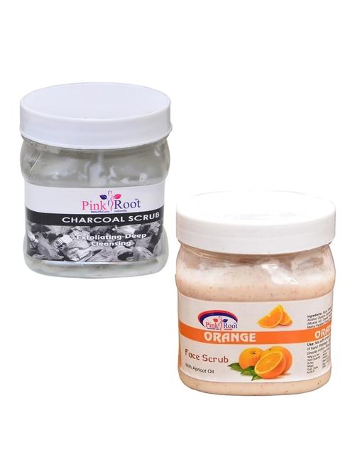 pink root charcoal scrub 500gm with orange scrub 500gm - 16452003 - Very Small Image - 1
