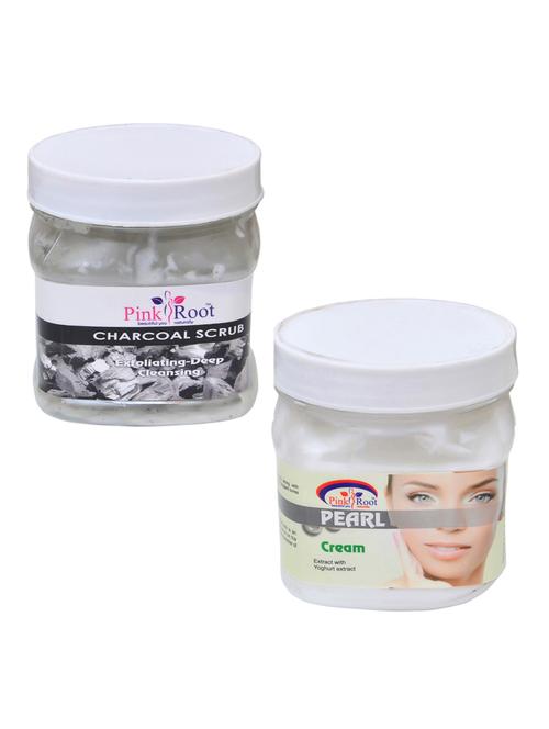 pink root charcoal scrub 500gm with pearl cream 500gm - 16452007 - Very Small Image - 1
