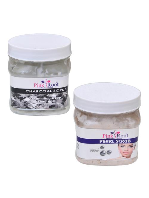 pink root charcoal scrub 500gm with pearl scrub 500gm - 16452010 - Very Small Image - 1