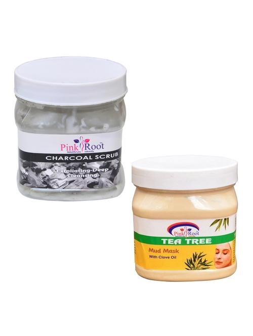 pink root charcoal scrub 500gm with tea tree mask 500gm - 16452015 - Very Small Image - 1