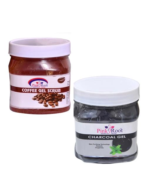 pink root coffee scrub 500gm with charcoal gel 500gm - 16452073 - Very Small Image - 1