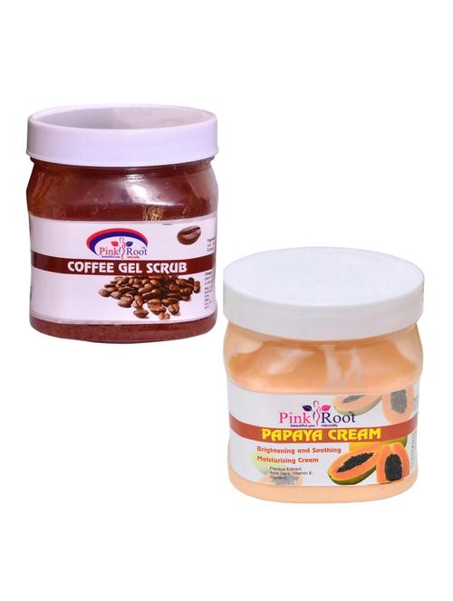 pink root coffee scrub 500gm with papaya cream 500gm - 16452101 - Very Small Image - 1