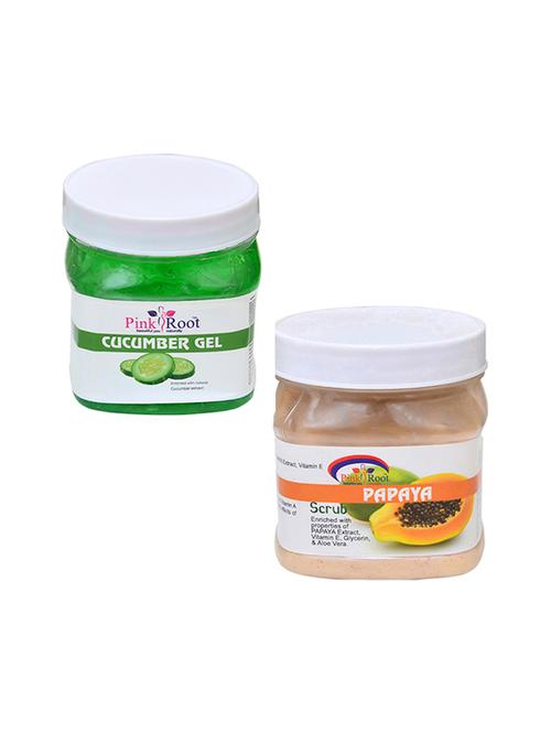 pink root cucumber gel 500gm with papaya scrub 500gm - 16452146 - Very Small Image - 1