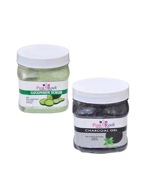 pink root cucumber scrub 500gm with charcoal gel 500gm - 16452162 - Very Small Image - 1