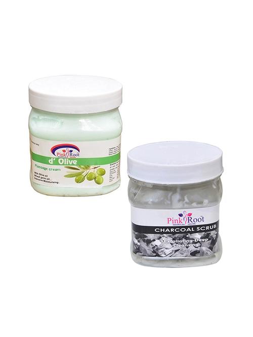 pink root d olive cream 500gm with charcoal scrub 500gm - 16452208 - Very Small Image - 1