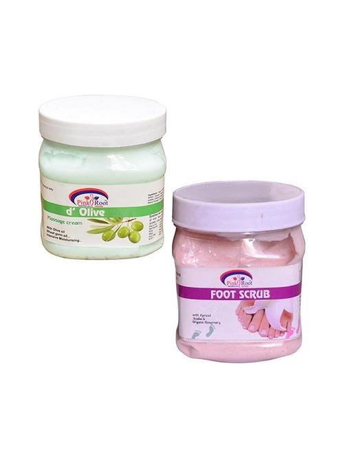 pink root d olive cream 500gm with foot scrub 500gm - 16452217 - Very Small Image - 1