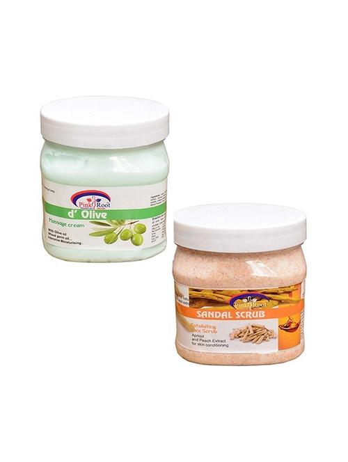 pink root d olive cream 500gm with sandal scrub 500gm - 16452240 - Very Small Image - 1