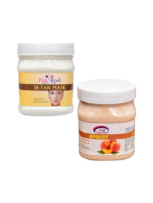 pink root de tan mask 500gm with apricot scrub 500gm - 16452248 - Very Small Image - 1