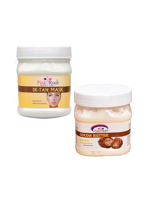 pink root de tan mask 500gm with cocoa cream 500gm - 16452253 - Very Small Image - 1