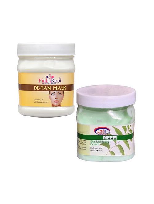 pink root de tan mask 500gm with neem cream 500gm - 16452278 - Very Small Image - 1