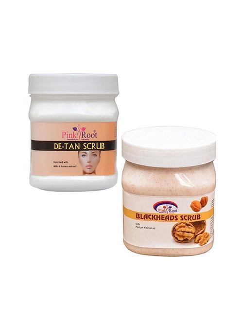 pink root de tan scrub 500gm with blackhead scrub 500gm - 16452299 - Very Small Image - 1