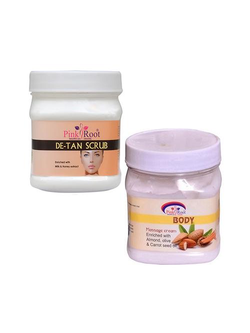 pink root de tan scrub 500gm with body cream 500gm - 16452300 - Very Small Image - 1