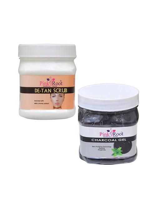 pink root de tan scrub 500gm with charcoal gel 500gm - 16452302 - Very Small Image - 1