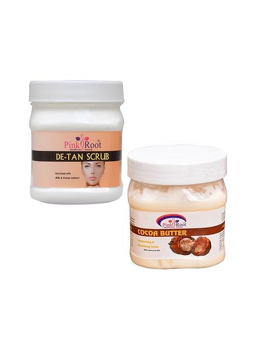 pink root de tan scrub 500gm with cocoa cream 500gm - 16452303 - Very Small Image - 1