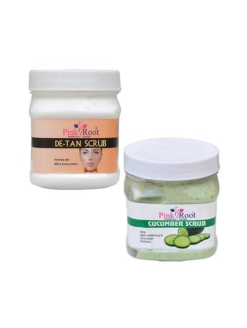 pink root de tan scrub 500gm with cucumber scrub 500gm - 16452307 - Very Small Image - 1