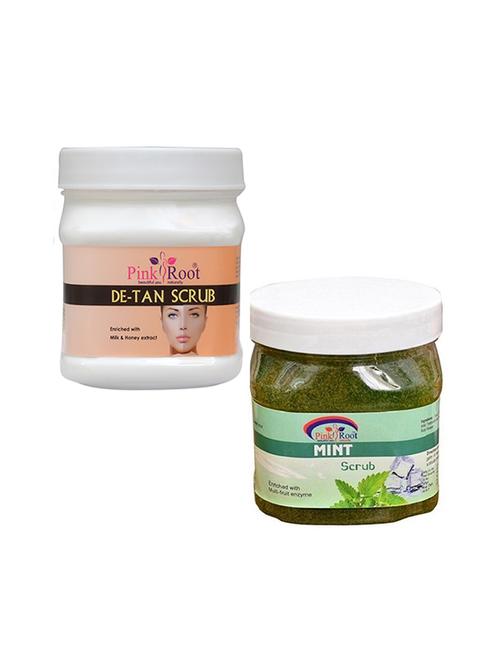 pink root de tan scrub 500gm with mint scrub 500gm - 16452328 - Very Small Image - 1