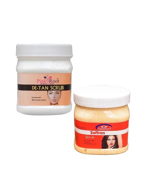 pink root de tan scrub 500gm with saffron scrub 500gm - 16452338 - Very Small Image - 1