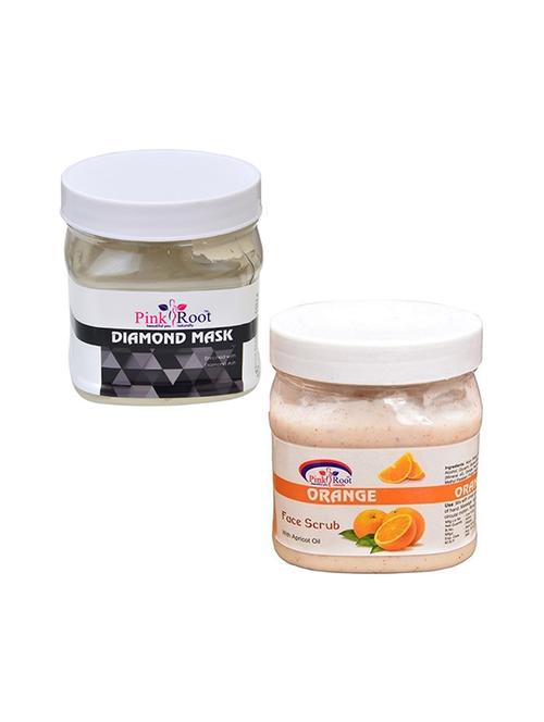 pink root diamond mask 500gm with orange scrub 500gm - 16452424 - Very Small Image - 1