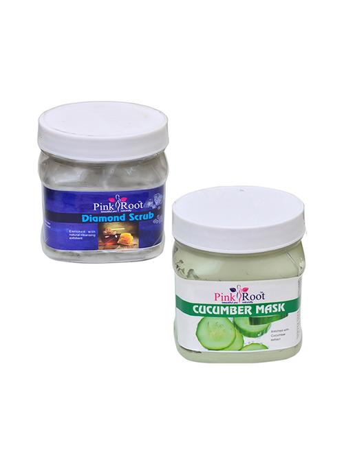pink root diamond scrub 500gm with cucumber mask 500gm - 16452452 - Very Small Image - 1