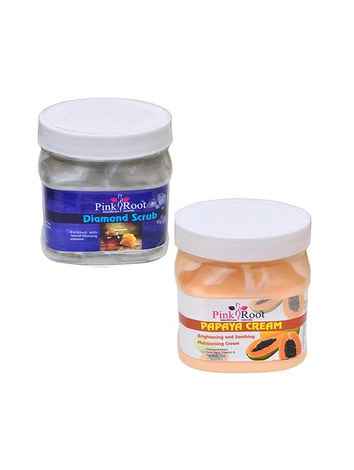 pink root diamond scrub 500gm with papaya cream 500gm - 16452475 - Very Small Image - 1