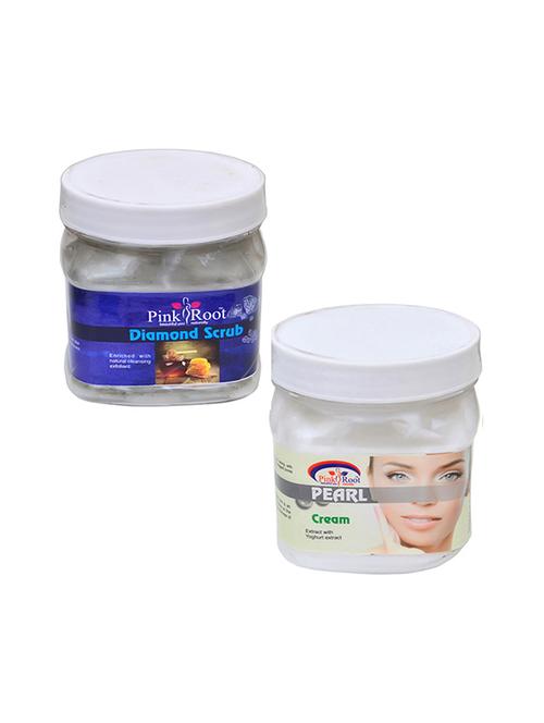 pink root diamond scrub 500gm with pearl cream 500gm - 16452477 - Very Small Image - 1