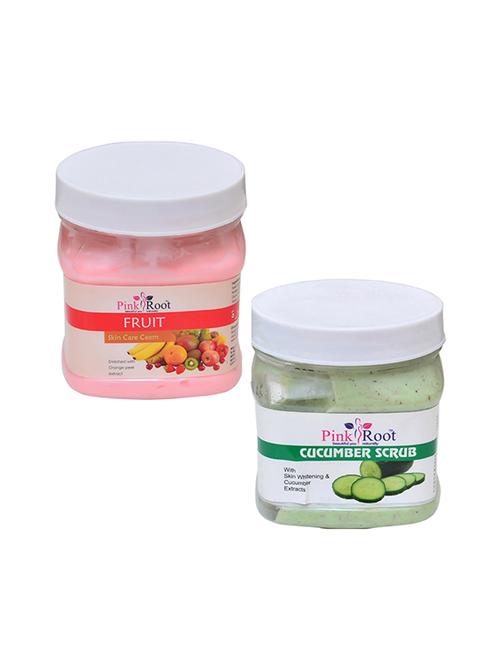 pink root fruit cream 500gm with cucumber scrub 500gm - 16452502 - Very Small Image - 1