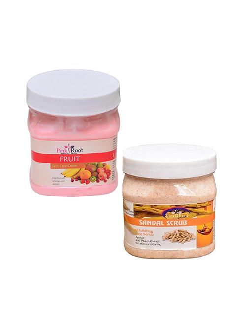pink root fruit cream 500gm with sandal scrub 500gm - 16452530 - Very Small Image - 1