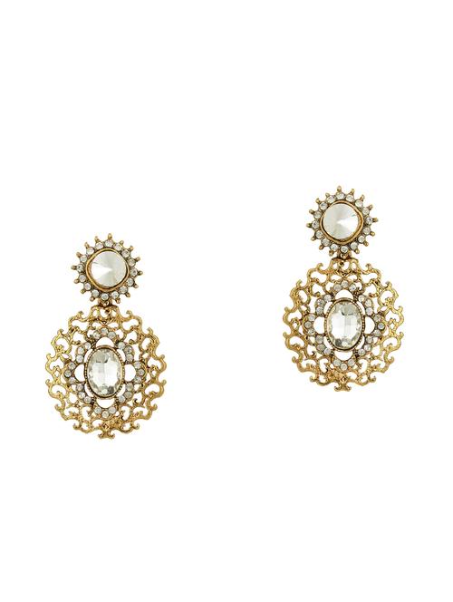 gold brass drop earring - 16453760 - Very Small Image - 1