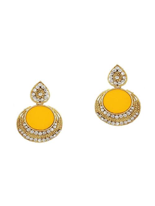 yellow brass drop earring - 16453783 - Very Small Image - 1