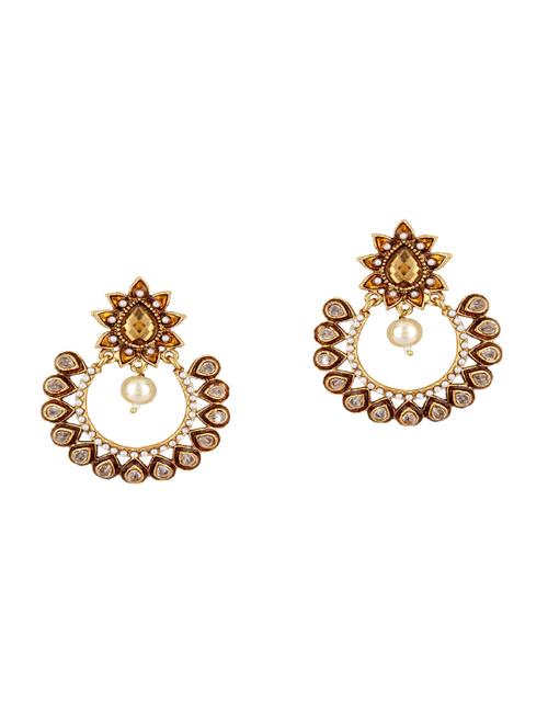 gold brass drop earring - 16453802 - Very Small Image - 1