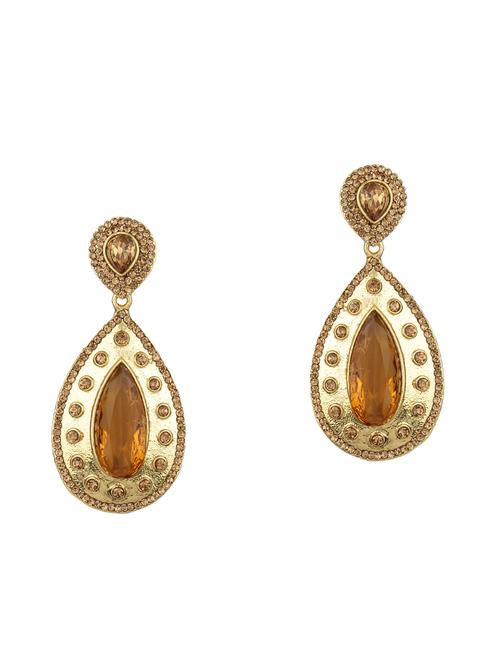 gold brass drop earring - 16453807 - Very Small Image - 1