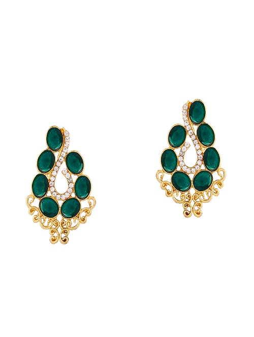 green brass drop earring - 16453874 - Very Small Image - 1