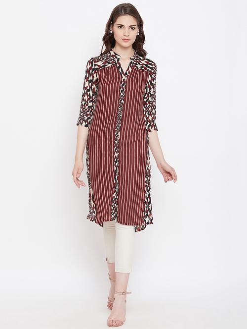 striped button up tunic - 16453957 - Very Small Image - 1