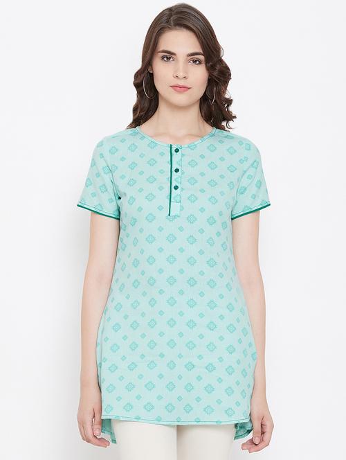 round neck high low tunic - 16453959 - Very Small Image - 1
