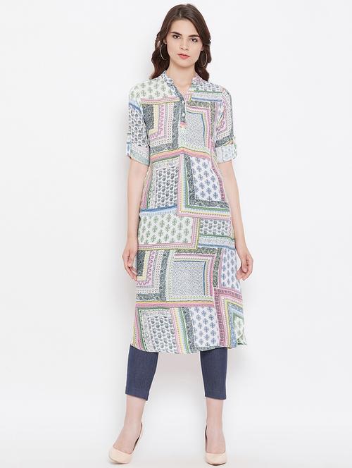 roll up sleeves mandarin neck tunic - 16453963 - Very Small Image - 1