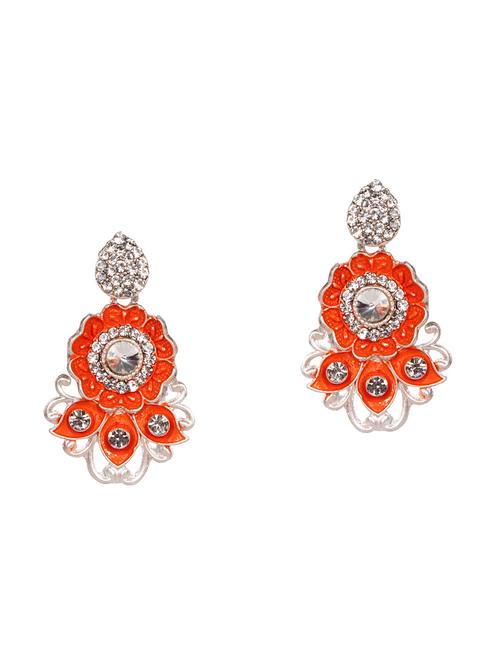 orange brass drop earring - 16454059 - Very Small Image - 1