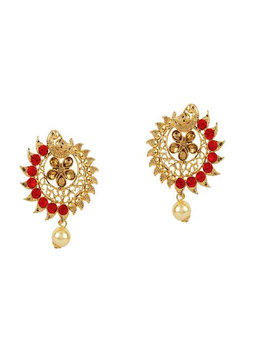 red brass drop earring - 16454121 - Very Small Image - 1