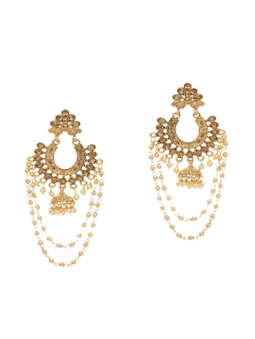 gold brass drop earring - 16454247 - Very Small Image - 1