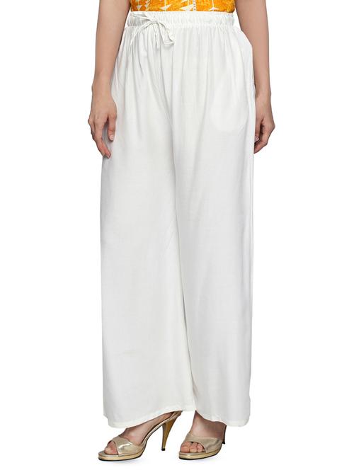 white crepe palazzos - 16454251 - Very Small Image - 1