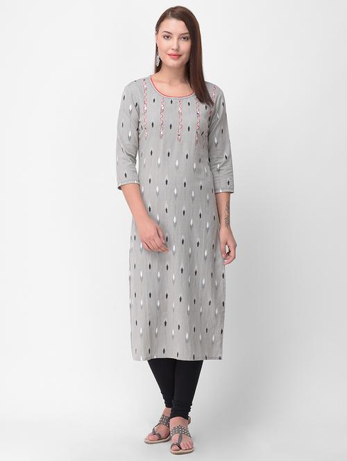 ikat straight kurta - 16456258 - Very Small Image - 1