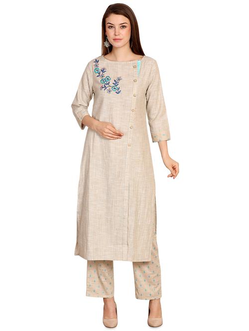 embroidered kurta palazzo set - 16456346 - Very Small Image - 1