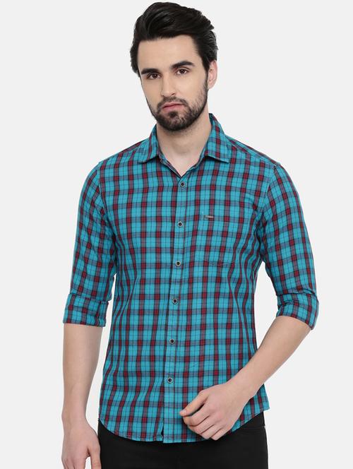 light blue checkered casual shirt - 16456410 - Very Small Image - 1