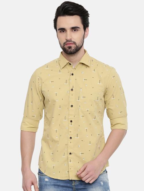 yellow printed casual shirt - 16456423 - Very Small Image - 1