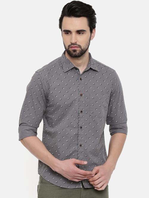 grey printed casual shirt - 16456435 - Very Small Image - 1