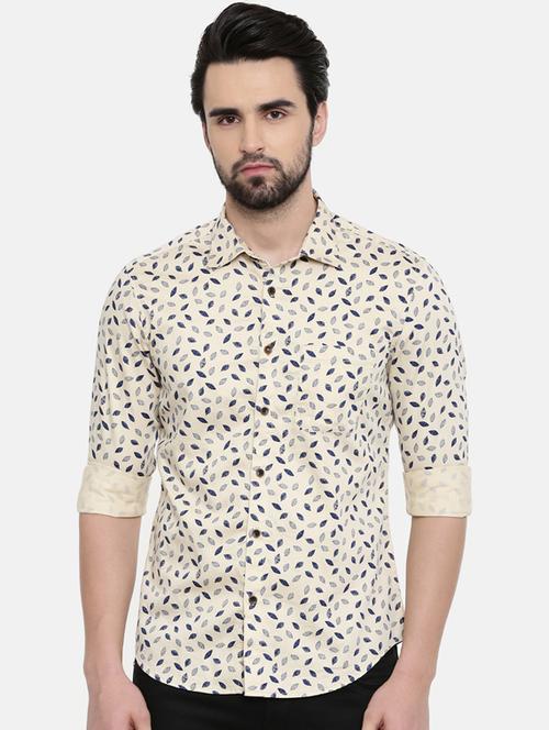 yellow printed casual shirt - 16456438 - Very Small Image - 1
