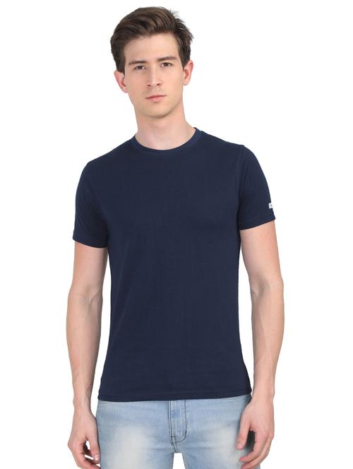 navy blue solid t-shirt - 16456965 - Very Small Image - 1